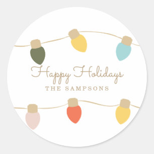 Adesivo Redondo Luzes retros da corda