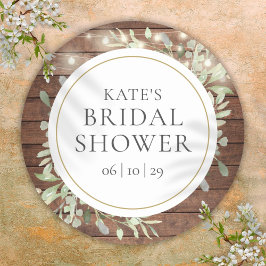 Adesivo Redondo Luzes Rústicas de Corda com Folhagem para Chá de N