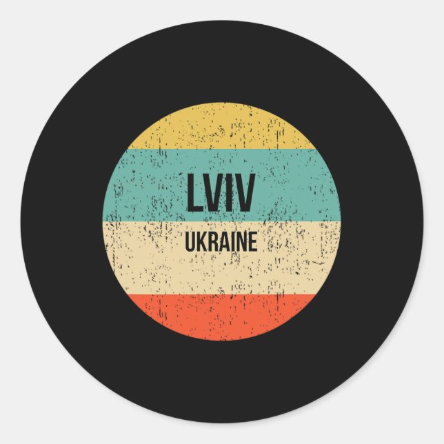 Adesivo Redondo Lviv Ucrânia 3  (Frente)