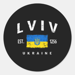 Adesivo Redondo Lviv Ucrânia Ukrayina Lwów 