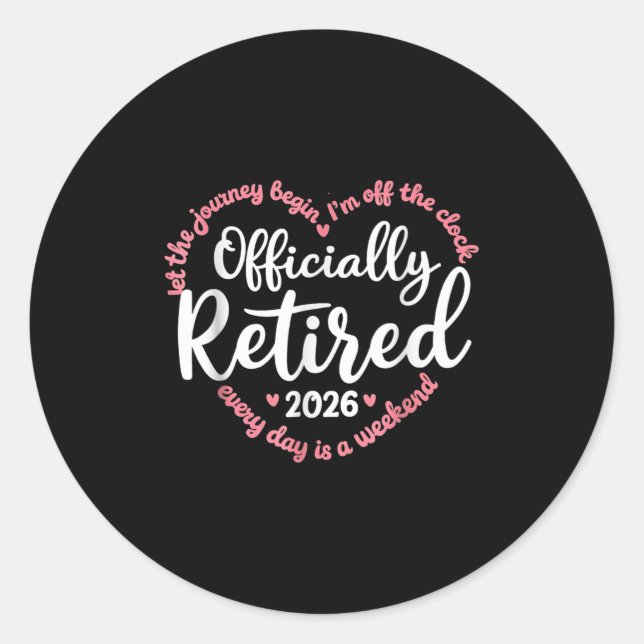 Adesivo Redondo Ly Retired 2026 Weekend Vibes For Retirees  (Frente)