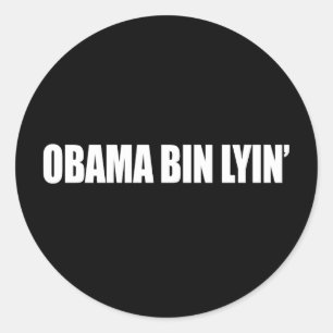 Adesivo Redondo Lyin da caixa de Anti-Obama - de obama