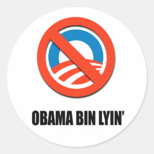 Adesivo Redondo Lyin da caixa de Obama