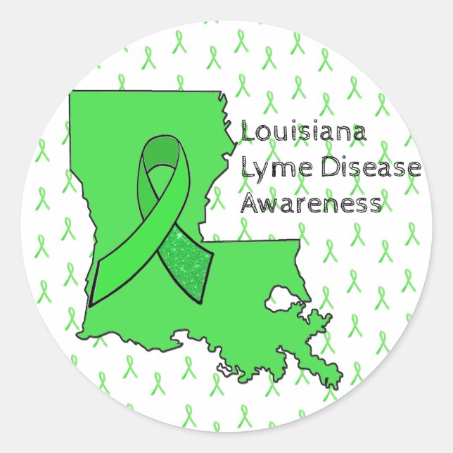 Adesivo Redondo Lyme Disease Awarkers for Louisiana (Frente)