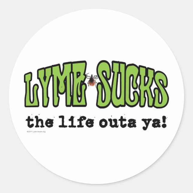 Adesivo Redondo Lyme Sucks (Frente)