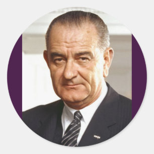 Adesivo Redondo Lyndon B. Johnson 36º Presidente
