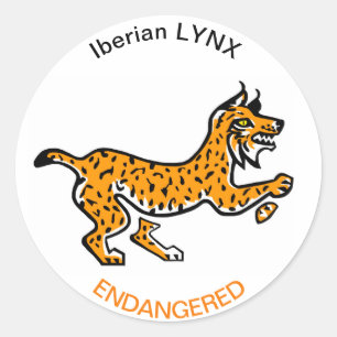 Adesivo Redondo LYNX - Animais ameaçados de extinção - animais sel