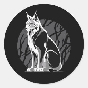 Adesivo Redondo Lynx Preta e Branca
