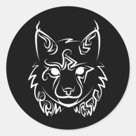 Adesivo Redondo Lynx Tribal Preto e Branco