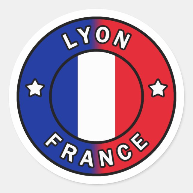 Adesivo Redondo Lyon França (Frente)