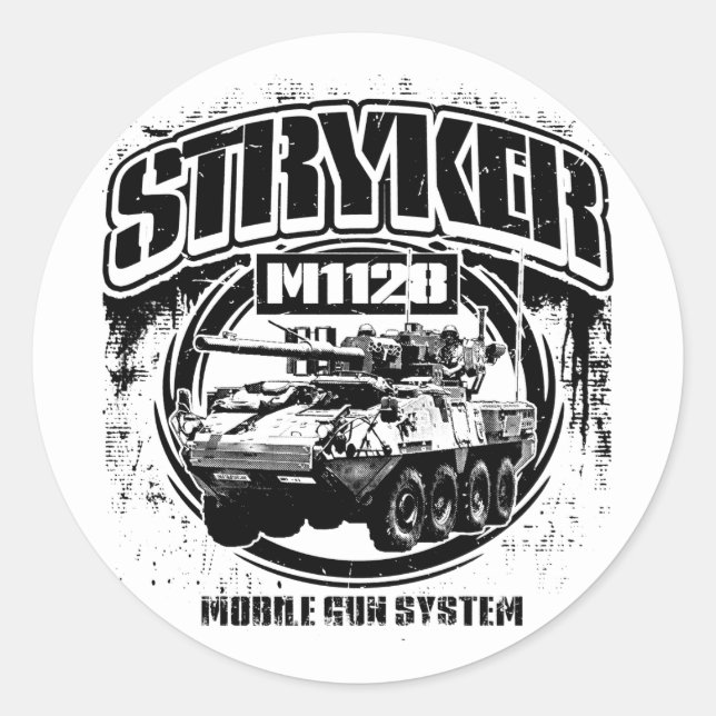 Adesivo Redondo M1128 Stryker Mobile Gun System (Frente)