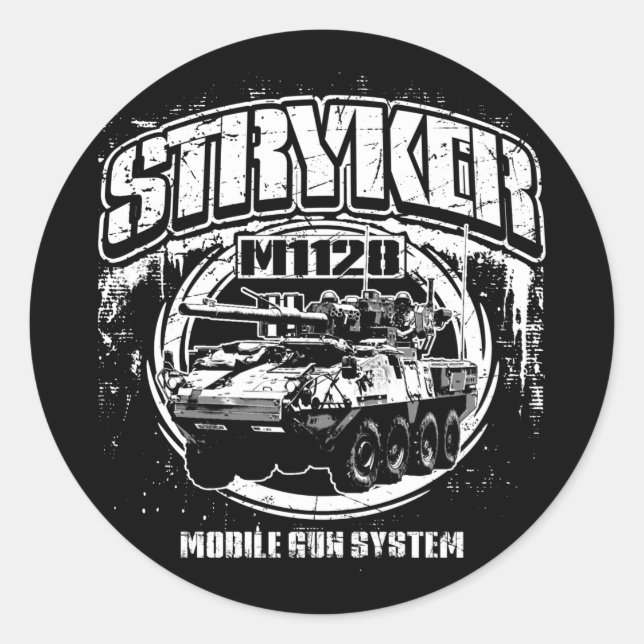 Adesivo Redondo M1128 Stryker Mobile Gun System (Frente)