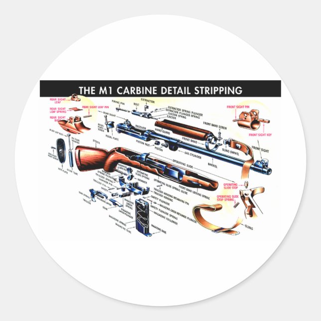 Adesivo Redondo M1 Carbina Eliminada (Frente)