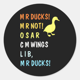 Adesivo Redondo M R Ducks M R Não O S M R C M Asas Engraçadas Cita