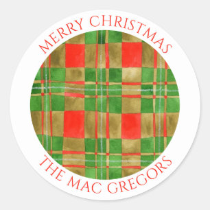Adesivo Redondo MAC GREGOR TARTAN Grandes selos de envelopes redon