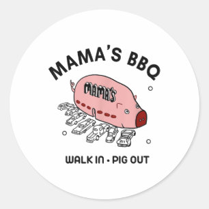 Adesivo Redondo Mac Mamas Churrasco Caminha No Porco Fora Sunny Su
