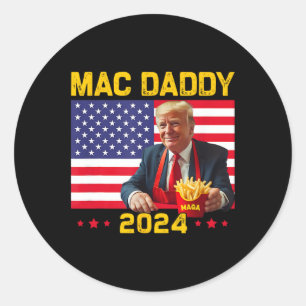 Adesivo Redondo Mac Pai Engraçado Fazer Trump Fries Mega Donald Tr