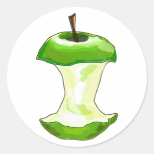 Adesivo Redondo Maçã carcaça de maçã Apfelbutzen core apple