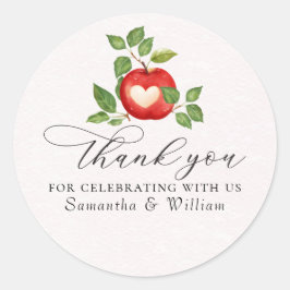 Adesivo Redondo Maçã Do Nosso Chá de fraldas Russo De Colheita De