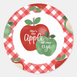 Adesivo Redondo Maçã do nosso primeiro aniversario