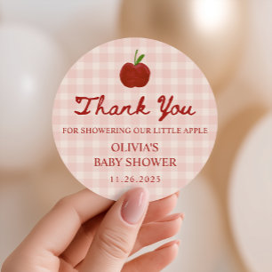 Adesivo Redondo Maçã dos Nossos Olhos Favor de Baby Shower em Xadr