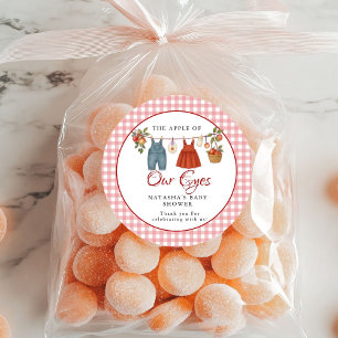 Adesivo Redondo Maçã dos nossos olhos Fruta Queda obrigado chá de 