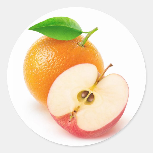 Adesivo Redondo Maçã e laranja (Frente)