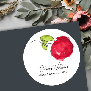 ADESIVO REDONDO MAÇÃ MODERNA ESCOLA CRIANÇAS PINTURA DE PETRÓL