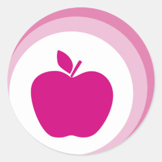 Adesivo Redondo maçã rosa