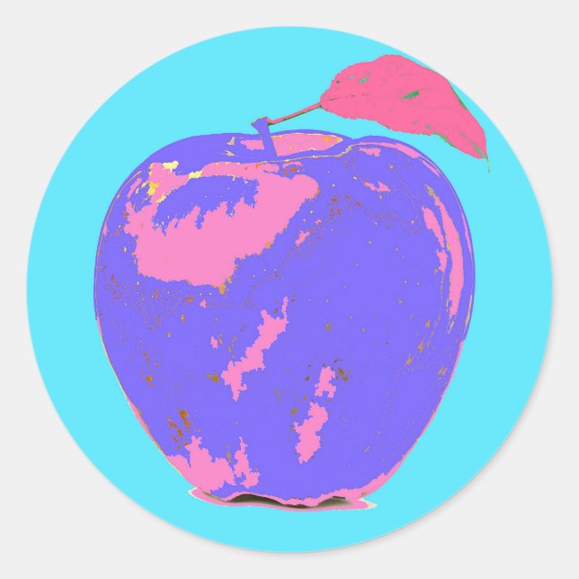 Adesivo Redondo Maçã Roxa (Frente)