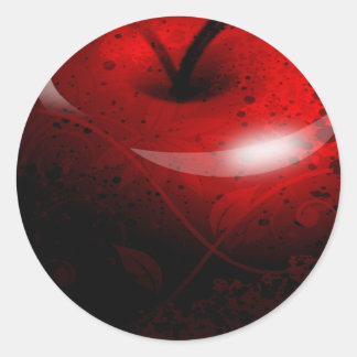 Adesivo Redondo Maçã Vermelha Brilhante - Fruta proibida