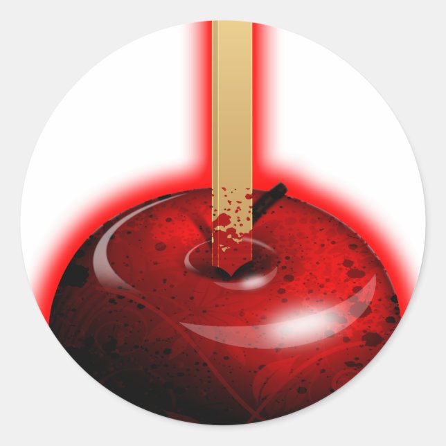 Adesivo Redondo Maçã Vermelha Brilhante - Fruta proibida (Frente)