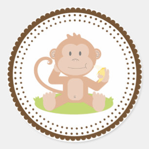 Adesivo Redondo Macaco