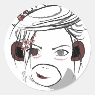 Adesivo Redondo macaco.