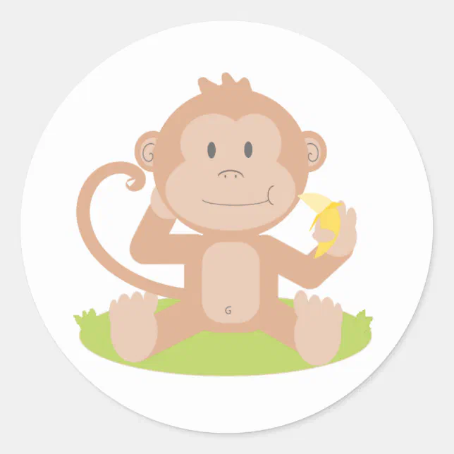 Ilustração de desenho de macaco bonito sentado