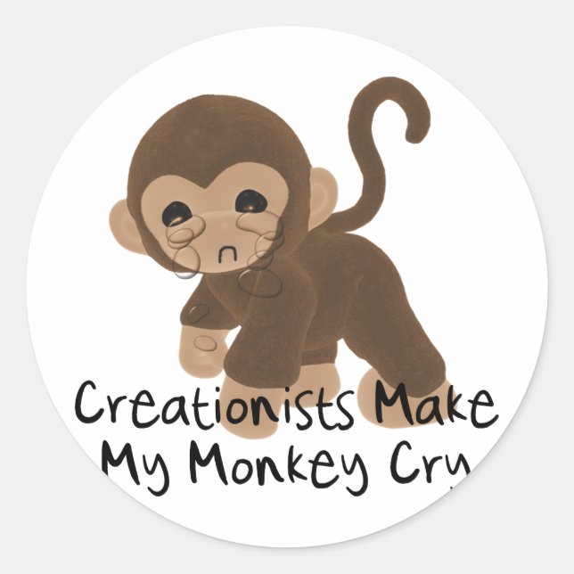 Adesivo Redondo Macaco Chorando (Frente)
