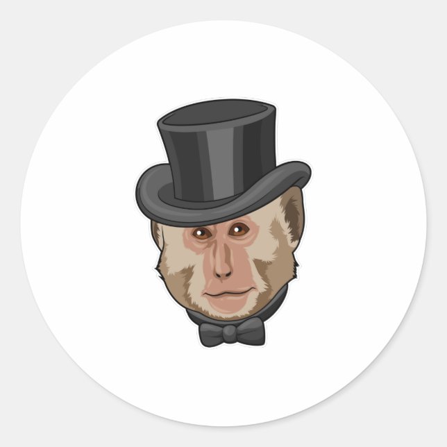 Adesivo Redondo Macaco com Cilindro (Frente)