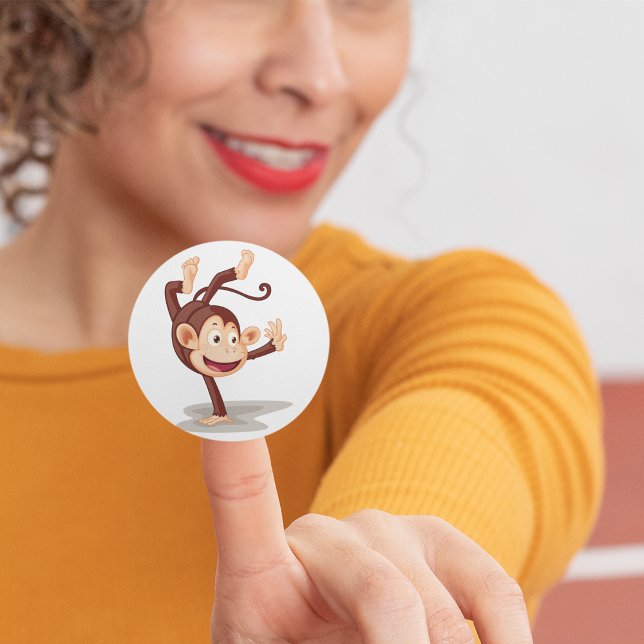 Adesivo Redondo Macaco com um punhal (Criador carregado)