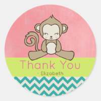 Macaco Cute Kawaii Feliz Obrigado