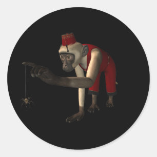 Adesivo Redondo Macaco e aranha sangrentos 3D - Cor
