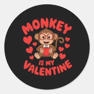 Adesivo Redondo Macaco é o meu macaco Namorados do dia do Namorado