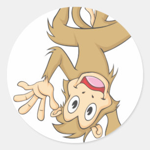 Adesivo Redondo Macaco Engraçado