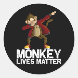 Adesivo Redondo Macaco Engraçado Dabbing