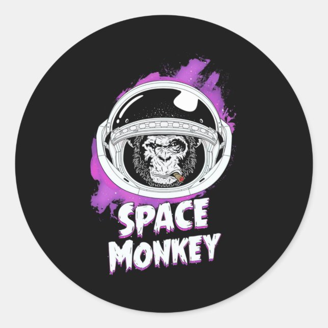 Adesivo Redondo Macaco espacial macaco (Frente)