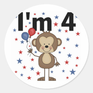Adesivo Redondo Macaco eu sou 4 t-shirt e presentes