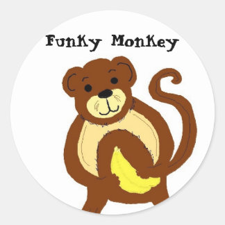 Adesivo Redondo Macaco Funky