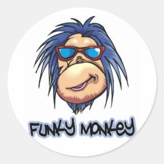 Adesivo Redondo Macaco Funky
