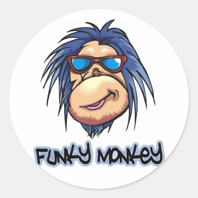 Adesivo Redondo Macaco Funky (Frente)