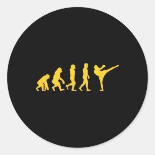 Adesivo Redondo Macaco Gorila Evolução Humana Engraçada Karatê Box