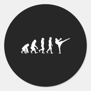 Adesivo Redondo Macaco Gorila Evolução Humana Engraçada Karatê Box